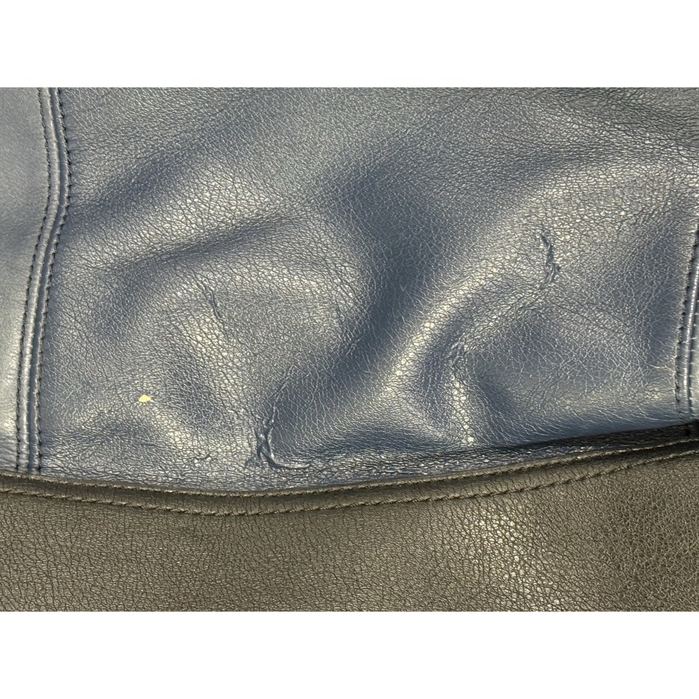 Tignanello Leather Purse Handbag Over Shoulder Navy‎ Blue and Black Gold Accents - Picture 4 of 16